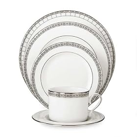 Lenox Timeless Bone China Platinum Banded 20-Piece Dinnerware Set, Service for 4 by Lenox