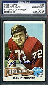 Dan Dierdorf Signed Certified 1975 Topps Authenic Autograph - PSA/DNA Certified - NFL Autographed Rookie Cards