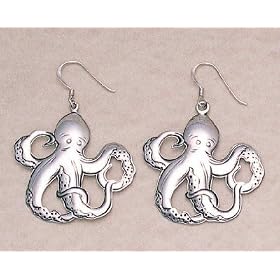 Click here to buy Large Octopus Flat Earrings by Wildthings.