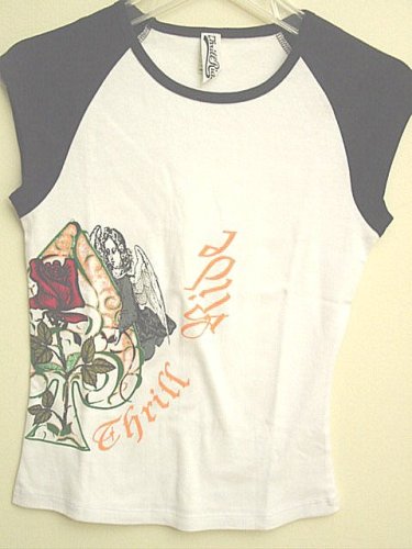 Buy Thrill Ride Ace of Spades Rose Tattoo Top White Black – Tattoo Design