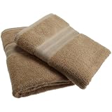 1888 Mills 100-Percent Organic Cotton Oversized Bath Towel Set of 2, Earth Brown by 1888 Mills