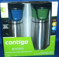 Contigo AUTOSEAL&reg; Sport Stainless Steel Travel Mug 2 pack Blue / Green