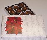 Scott's Cakes 1 lb. Milk Chocolate Almond Clusers in a Poinsettia Box