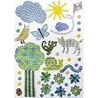 Baby "Yarn" Like Wall Sticker Child Room Decorations - Animals, Blue