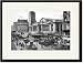 Black Framed/Matted Print 17x23, Fifth Avenue and the New York Public Library, 1911