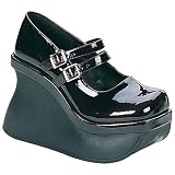 Dark Cherry Polyurethane Double Strap Platform Maryjane Shoe