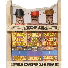 Wooden Crate "Whoop Ass" Hot Sauce Gift Set