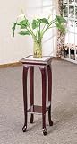 Product details for White Marble Top Plant Stand with Cherry Finish