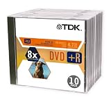 TDK DVD+R 8X Compatible Video DVD+R 10 pack
