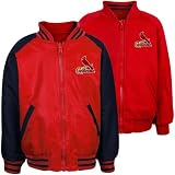 MLB Majestic St. Louis Cardinals Toddler Reversible Full Zip Jacket - Red/Navy Blue (4T)