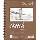 Colore Sketch Pad - Durable Sketching Paper And Notebook Material - Great For Drawing With Colored Pencils - 9x12 Spiral Sketchbook - Perfect Art Book & Craft Supplies Set For Teens & Artists - 1 Pack