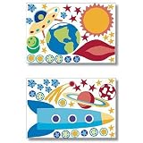 Wallies Olive Kids - Out of this World Outer Space Big Mural Prepasted Diecut Wallpaper