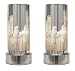 Pair of - Chrome Touch Bedside Table Lamps with New York Skyline Shades