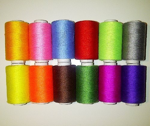 12 Rotoli di poliestere colori assortiti Set per cucire, Colori arcobaleno