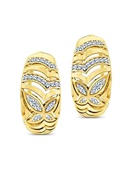 Diamond (0.2 Ct, IJ-SI), 18 Kt Yellow Gold Regal Huggies