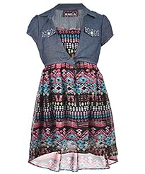 Toddler High-Low-Hem General Print Polyester  Dress