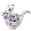 Cute Geko Purple Brooches And Pins Swarovski Crystal