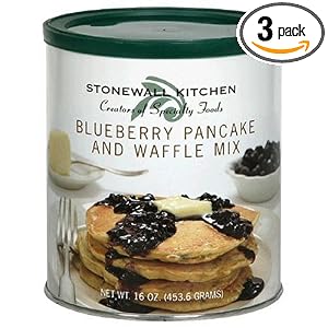 Stonewall Kitchen Blueberry Pancake and Waffle Mix, 16 Ounce Can (Pack of 3) by Stonewall Kitchen
