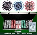 500 Casino Grade Ultimate Poker Chip 14 gram Poker Chips w/ Free Timer Dealer Button. Premium Composite Clay Poker Chips, Includes Aluminum Case.