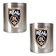 Real Salt Lake MLS 2pc Stainless Steel Can Holder Set - Primary Team Logo by Great American Products