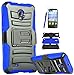 Alcatel One Touch Pop Icon 2 LTE A846L Armor Case, The3Knights[TM] Armor Shock Proof Heavy Duty Stand Cases with Swivel Belt Clip Cover + Stylus + Premium Screen Guard (BLUE)
