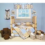 Bubbles Teal 4-piece Set Includes Bumper, Coverlet, Sheet, Box Pleat Skirt. by CutieBeauty