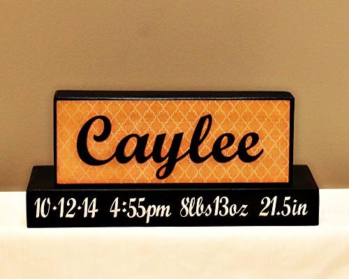 Baby Name Blocks Personalized with Birth Stats
