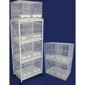 Brand New Lot of Six Aviary Breeding Bird Cage 24x16x16 W divider W stand, White by Xtrame-Cage