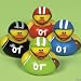 One Dozen (12) Assorted Football Player Rubber Duckys