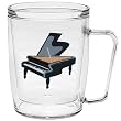 Piano 18 oz Insulated Coffee Mug, Clear