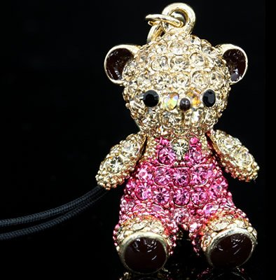 スワロフスキー 携帯 ストラップ キューティー クマちゃん ピンク