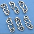 Sterling Silver S-Hook Clasps Jewelry 13mm Approx 6