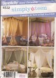 51SR WjOcqL. SL160  Simplicity Home Decorating Pattern 4532   Use to Make Canopies for Twin or Full Sized Beds   Simply Teen Series   Designed by Andrea Schewe