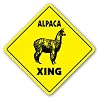 ALPACA CROSSING -Sign- novelty gift animals farm
