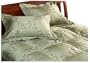 Aeolus Down Silk Dupioni Embroidered King 3-Piece Down Comforter Set, Sage