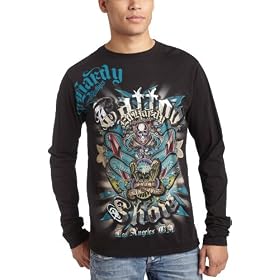 ED HARDY Mens Foiled Printed T Shirt ED HARDY Men's Foiled Printed T-Shirt