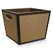 Storage Basket with Handles - Tall Brown Woven Fiber
