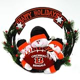20" NFL Cincinnati Bengals "Happy Holidays" Triple Snowmen Christmas Wreath