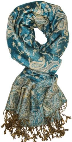 LibbySue-Reversible Tapestry Paisley Pashmina Scarf Shawl Wrap in Rich Colors