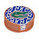 Thirstystone VUFL3-HA25 Stoneware Drink Coaster Set with Holder, University of Florida Swirls