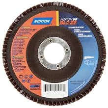 Norton Blaze R980 Abrasive Flap Disc, Type 27, Threaded Hole, Fiberglass Backing, Ceramic Aluminum Oxide