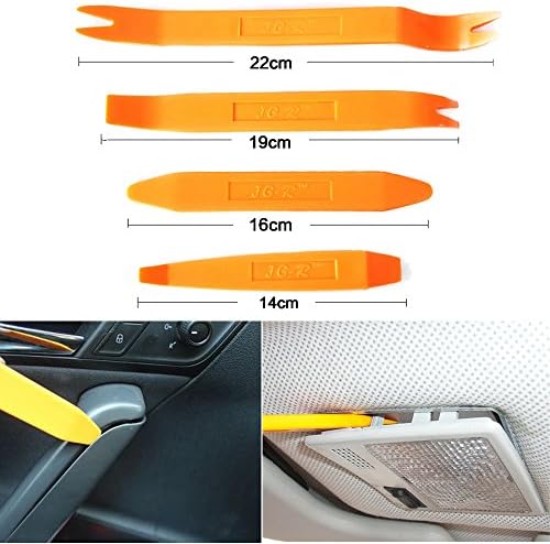 Yortpal Car Audio Dash Removal Plastic Pry Tool Door Panel Molding Clip Trim Open Plastic Pry Tool Set Kit Removal Installation For Honda Toyota Isuzu Hyundai- 4 Piece
