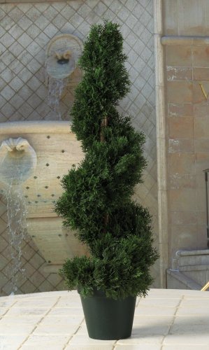 2' Cedar Spiral Artificial Tree Topiary Plant