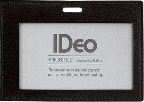 ネームカードケース IDeo HUBSTYLE 革 ヨコ 黒