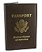 Leather Cover Passport Holder Travel Brown Wallet with Logo