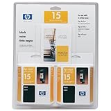 HP No 15 Twin Pack Inkjet Print Cartridges C6653AN Black