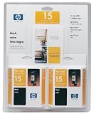 HP No. 15 Twin Pack Black Inkjet Print Cartridges (C6653AN)