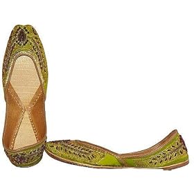 Buy Beaded and Sequin Indian Khussa Belly Dance Shoes for Women Handcrafted Casual Footwear... by ShalinCraft
