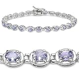 4.60 Carat Genuine Tanzanite Silver Bracelet