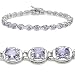 4.60 Carat Genuine Tanzanite Silver Bracelet image 1
